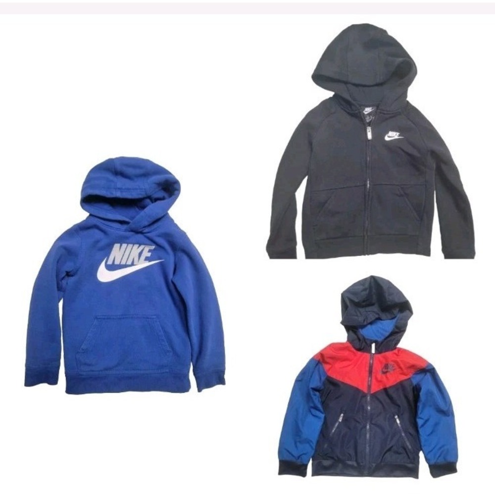 Nike‎ Fleece Hoodie Jacket   Blue Boy's 6 Lot Of 3
